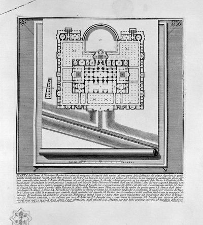 Plan van de Baden van Diocletianus (Rome) door Giovanni Battista Piranesi